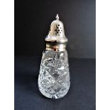 Vintage Silver Plate and Crystal Sugar Sifter/Shaker