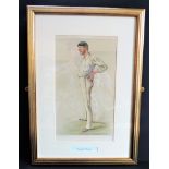 Original Antique VANITY FAIR Spy Lithograph George J Bonner 'Australian Cricket'