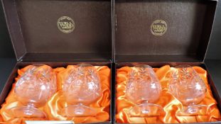 Set of 4 Thomas Webb Crystal Brandy Balloons Boxed