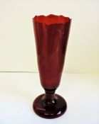 Antique Victorian Hand Made Ruby Glass Vase