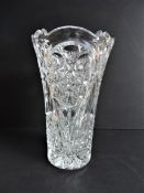 Vintage Bohemian Hand Cut Crystal Vase 25cm Tall