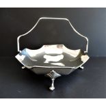 Vintage Art Deco Silver Basket for Cake/Croissants/Bread