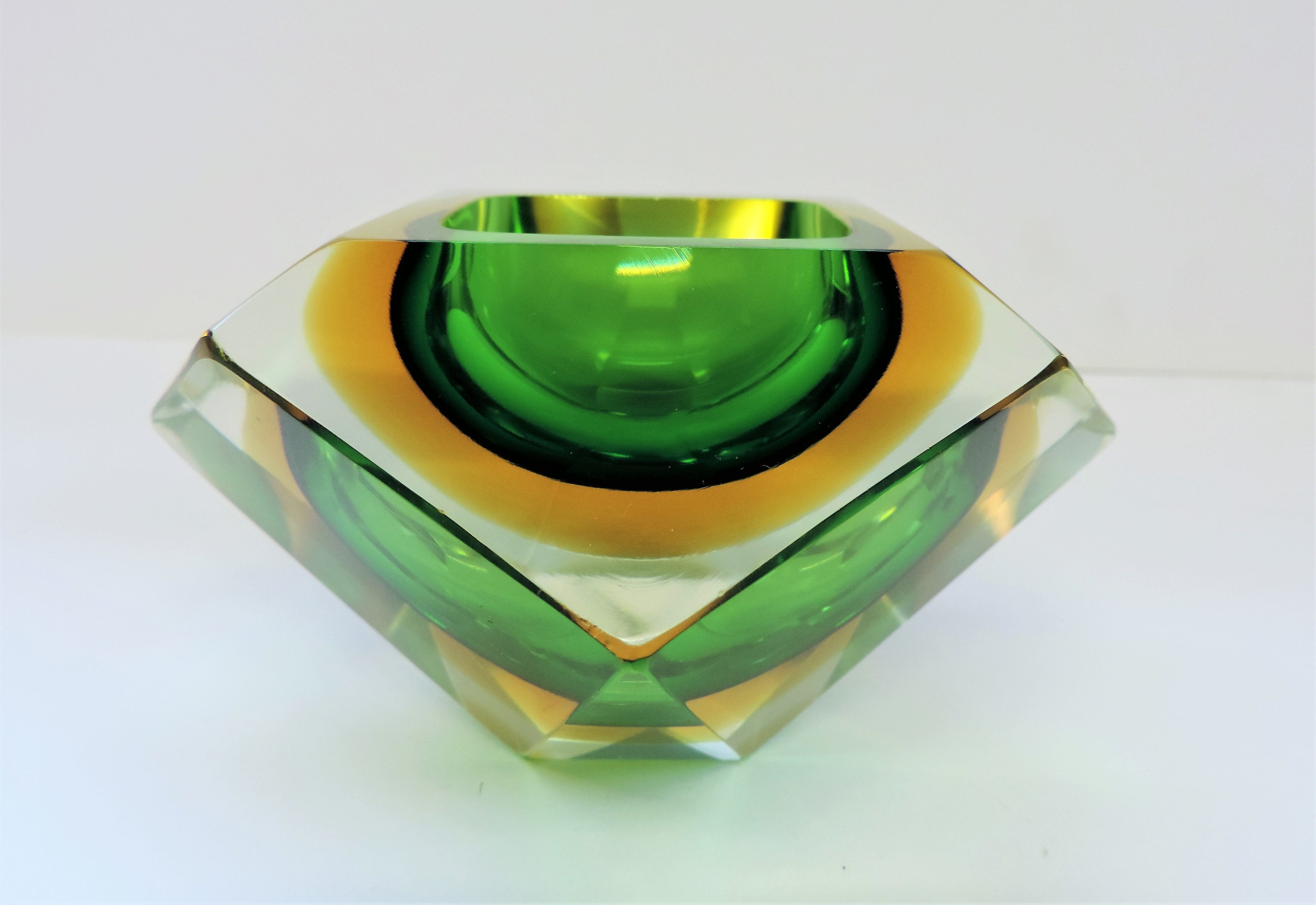 Mandruzzato Murano Faceted Glass Paperweight