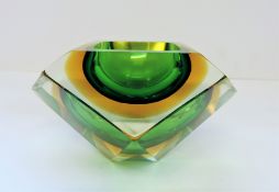 Mandruzzato Murano Faceted Glass Paperweight