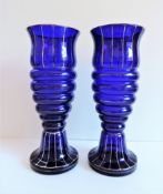 Art Nouveau Wiener Werkstatte Cobalt Blue & Silver Vases