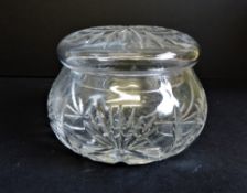 Vintage Cut Glass Lidded Vanity Powder/Trinket Bowl