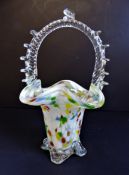 Vintage Murano Art Glass Basket