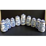Hand Made Delfts Pottery Coffee, Sugar & Herbs Storage Jars