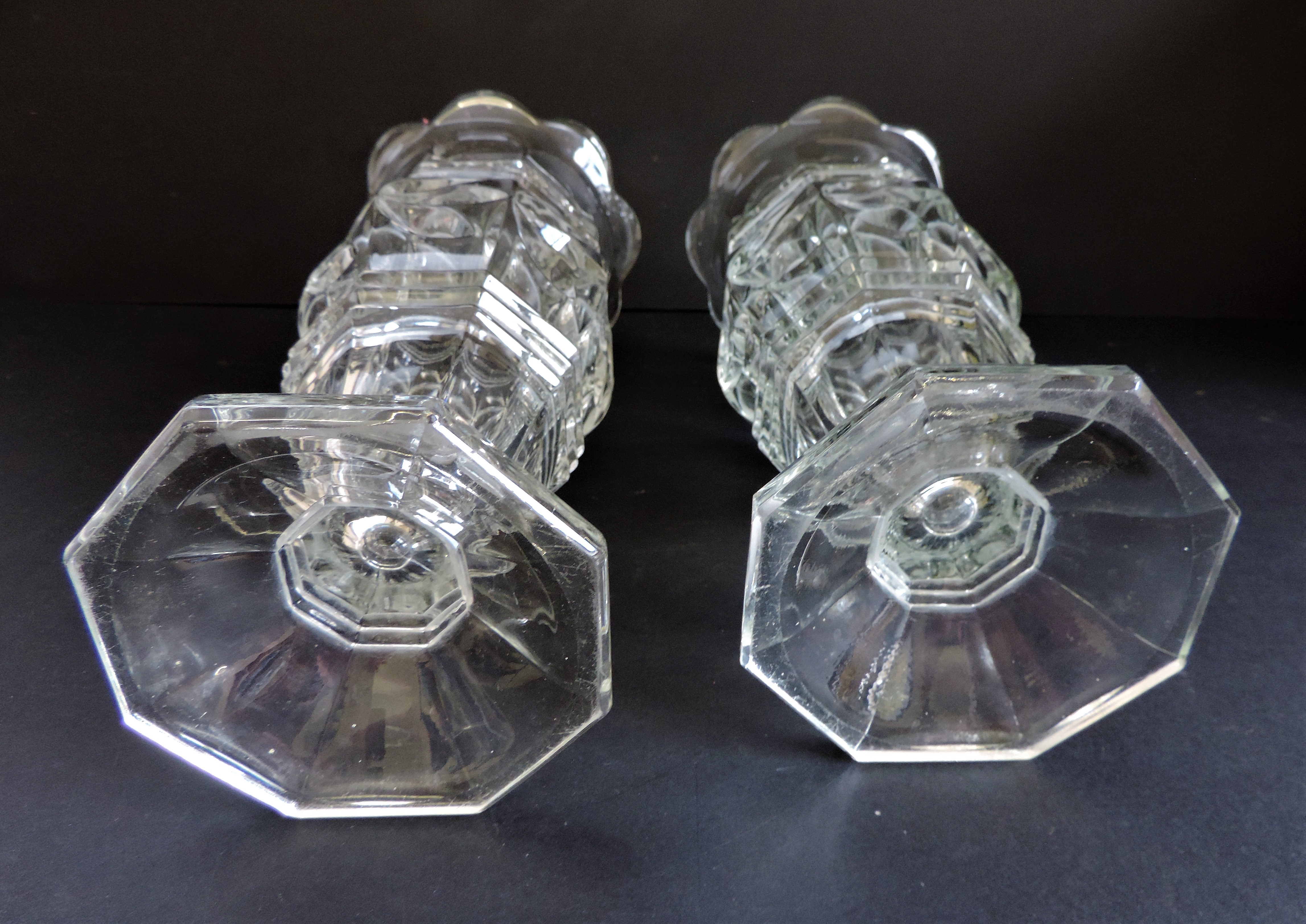 Matching Pair of Art Deco Glass Vases 25cm Tall - Image 6 of 6