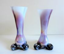 Pair of Makora Krosno Art Glass Vases