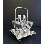 Antique Edwardian Silver Plated Egg Cruet Set