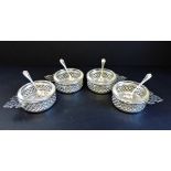 Vintage Harrods Ltd Silver Plate Glass Lined Ramekin Dishes