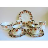 Vintage Art Deco Wellington Bone China Tea Set for 4