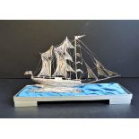 Vintage Sterling Silver Filigree Sailing Ship