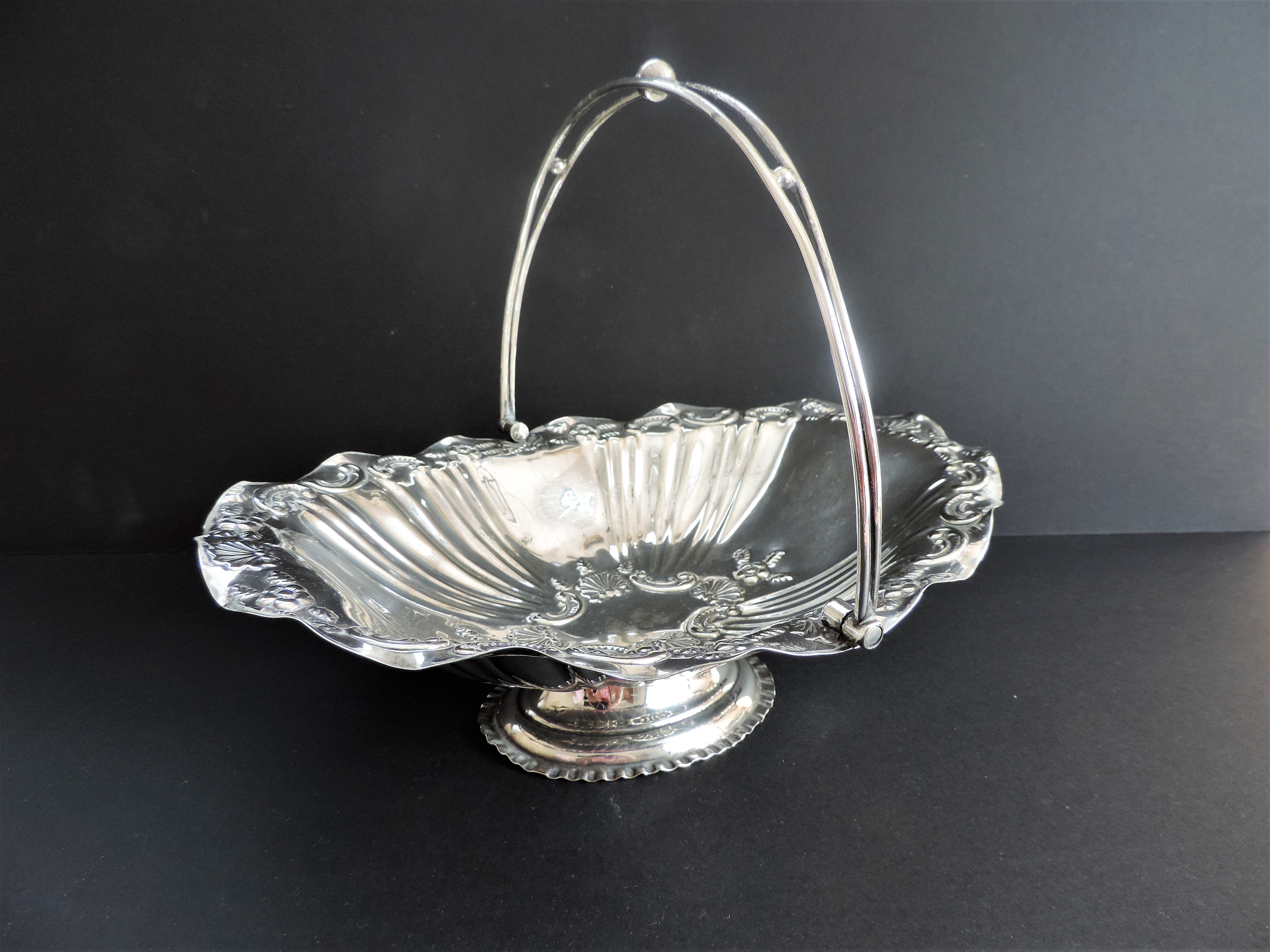 Antique Art Nouveau Silver Plated Cake or Fruit Basket c.1890's - Image 5 of 7