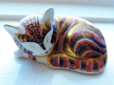 Royal Crown Porcelain Derby Sleeping Kitten