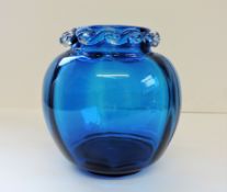 Aqua Blue Venetian Murano Art Glass Vase