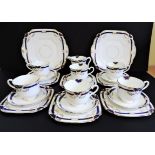 Art Deco Hand Painted Wellington Bone China Tea Set c.1930's