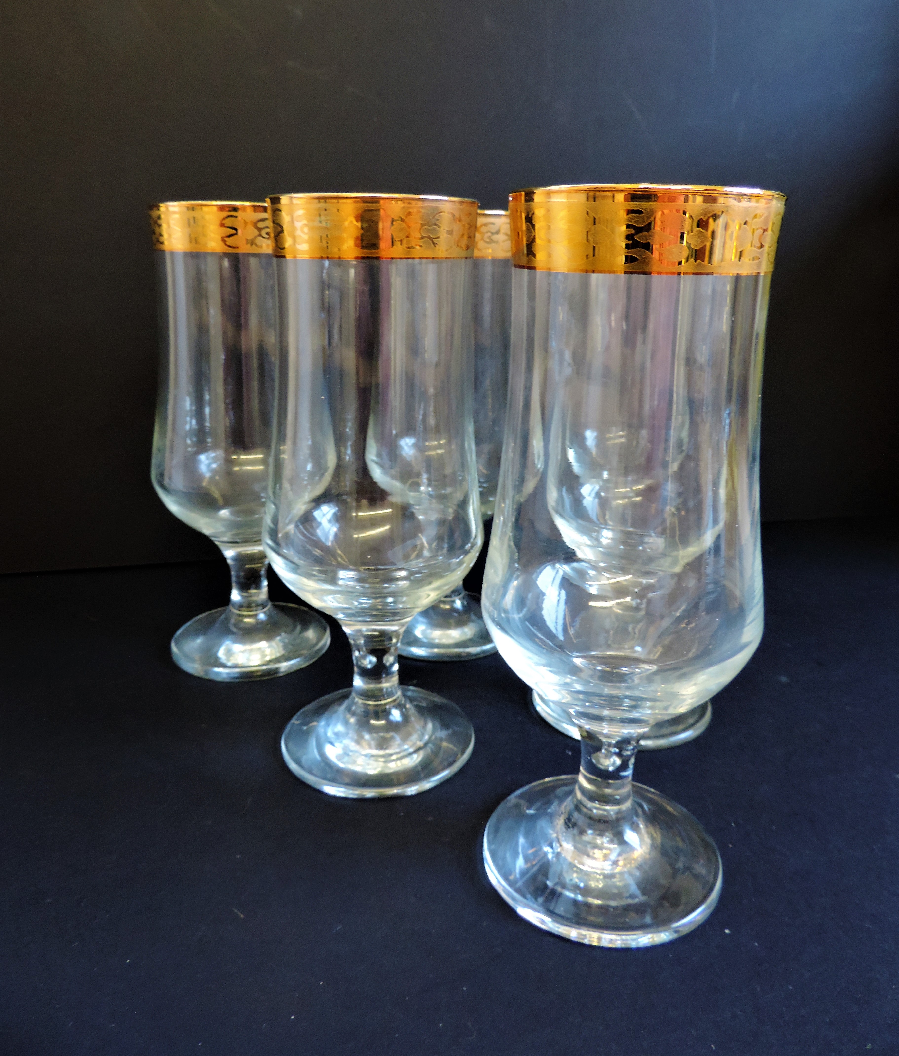 Vintage Venetian gold rimmed tall glasses for cocktails/sprintzers etc - Image 3 of 8