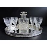 Vintage Crystal and Silver Plate Decanter Drinks Set