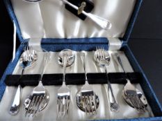 Cased Set Silver Plate Dessert Spoons and Forks