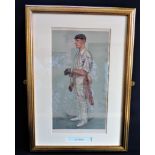 Original Antique VANITY FAIR Spy Lithograph - Gilbert Jessop 'The Croucher'