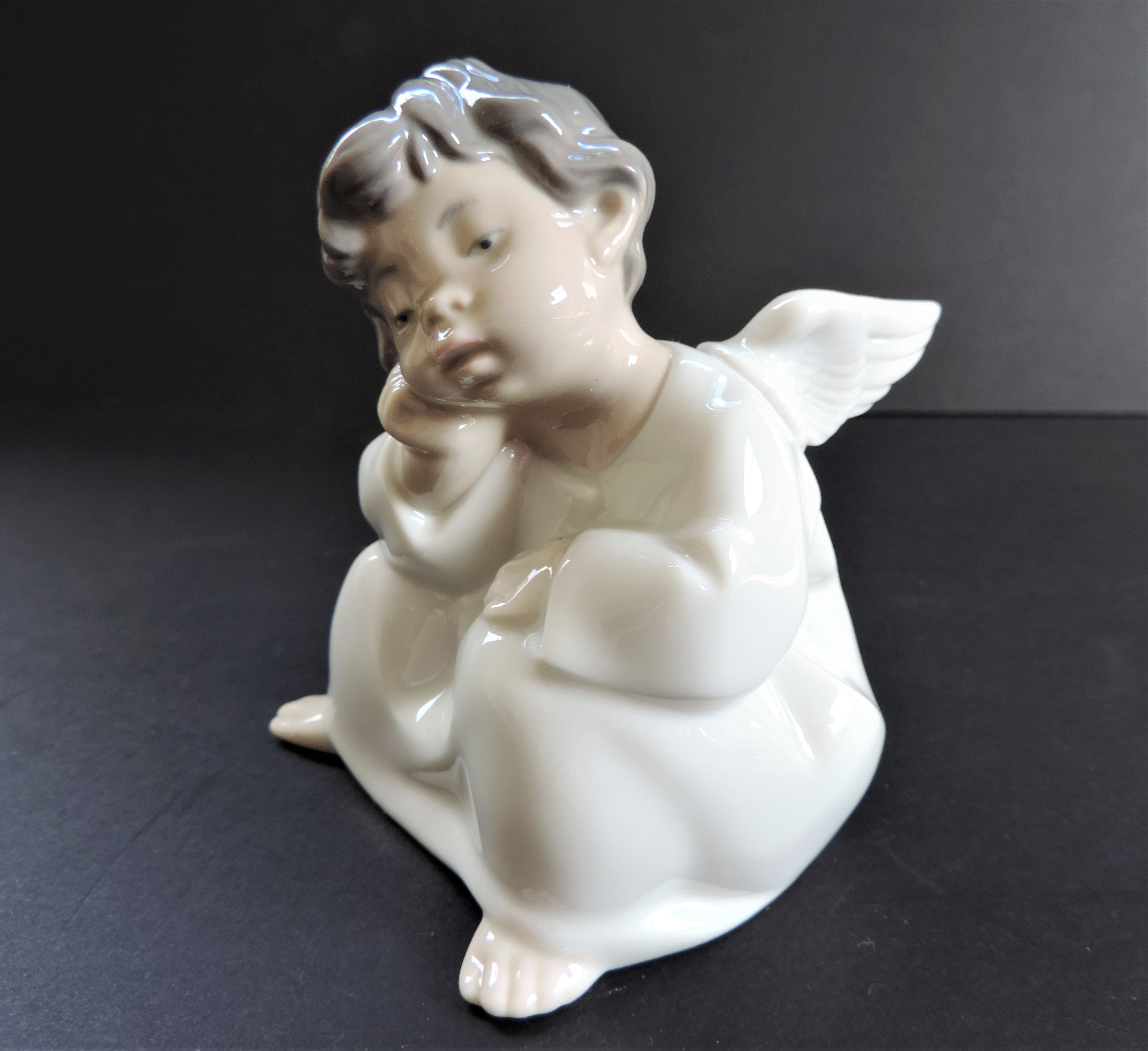 Lladro Angel Thinking Figurine - Image 5 of 7