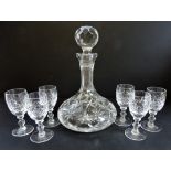 Crystal Decanter Drinks Set Port/Sherry