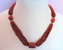 Multi Stand Coral Bead Necklace