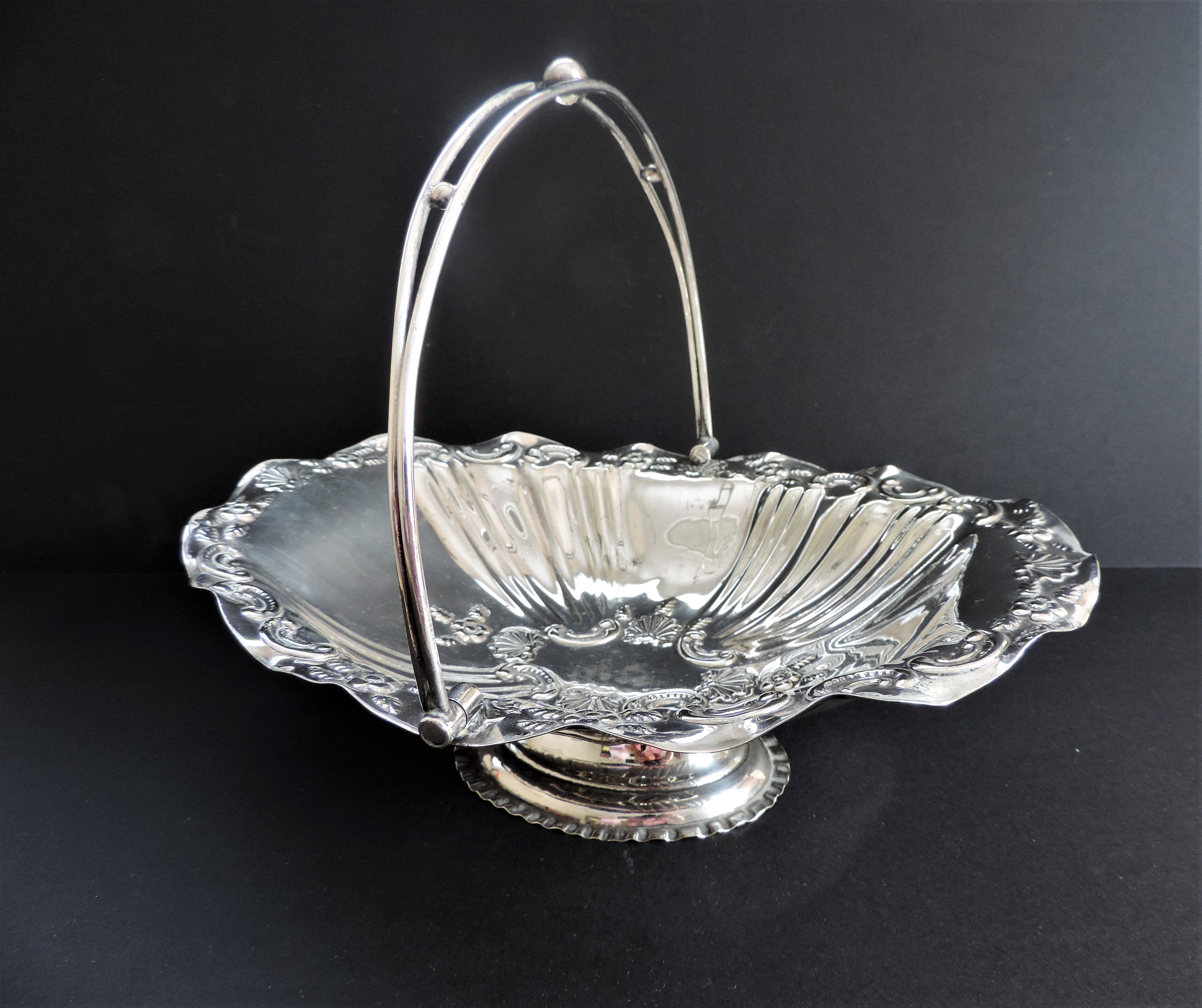 Antique Art Nouveau Silver Plated Cake or Fruit Basket c.1890's - Image 2 of 7