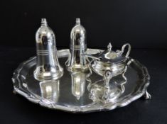 Vintage Silver Plated Cruet Set on Mappin & Webb Tray