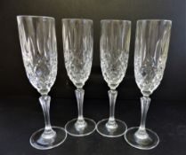 Set 4 Waterford Crystal Champagne Flutes