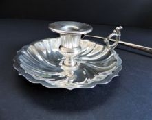 Antique Silver Plated Candle Holder and Snuffer