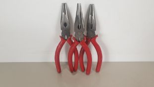 approx 80 pairs of long nose pliers in a box