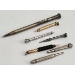 Antique 7 x Propelling Pencils Includes Silver Examples
