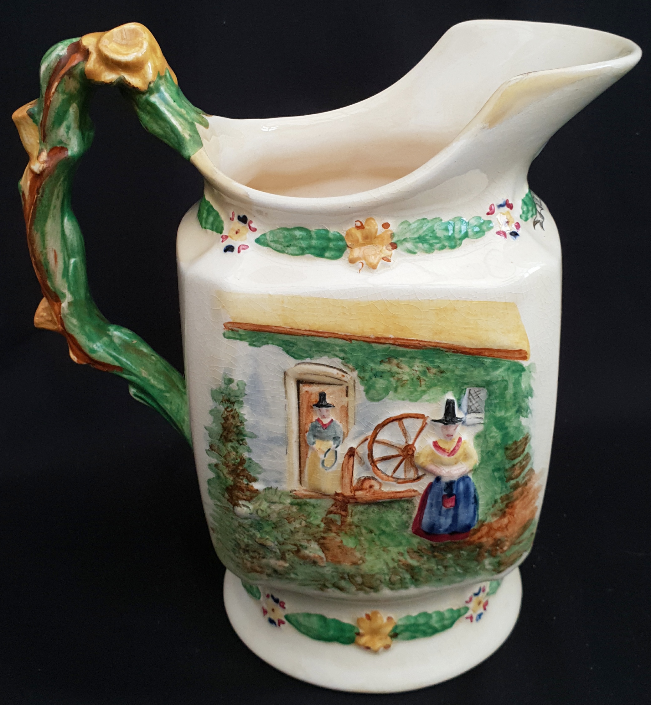 Antique Crown Devon Fielding Welsh Musical Water Jug Llewyn On - Image 3 of 4