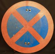 Vintage Retro Metal No Stopping Clear Way Road Sign