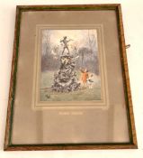 Vintage Peter Pan Print Framed Titled Peter's Friends