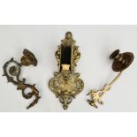 Parcel Antique Victorian Brass Candle Holders etc