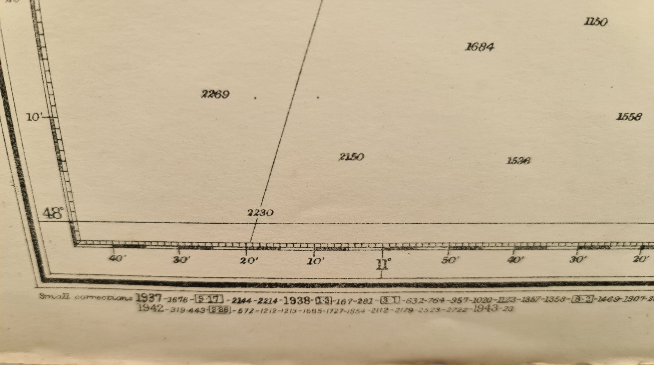 WWII Military British Naval English Channel & Western Approaches Map - Image 6 of 6