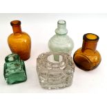 Antique 5 Assorted Collectable Bottles Includes USA Bottle