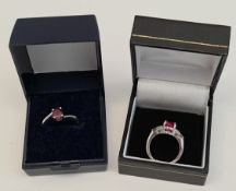 Vintage Jewellery 9ct White Gold Ring & Silver Ring Boxed