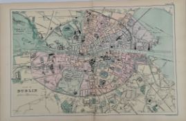 Antique Map Plan of Dublin 1899 G. W Bacon & Co.