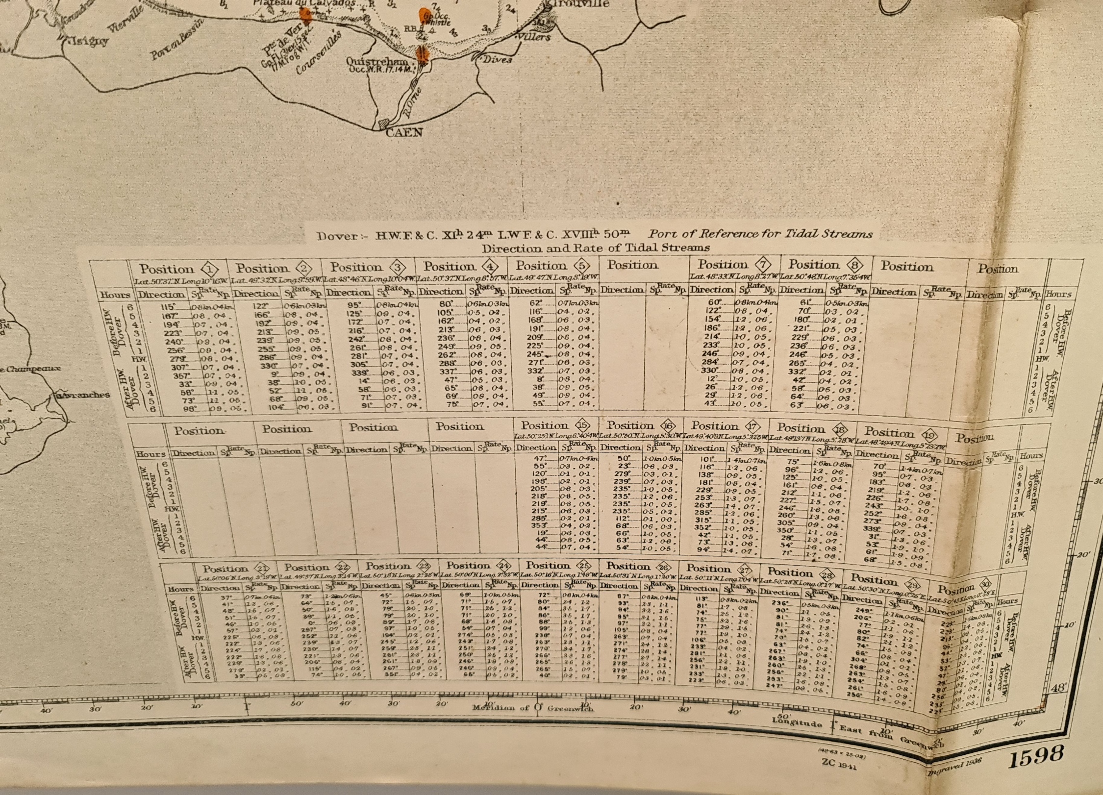 WWII Military British Naval English Channel & Western Approaches Map - Image 4 of 6