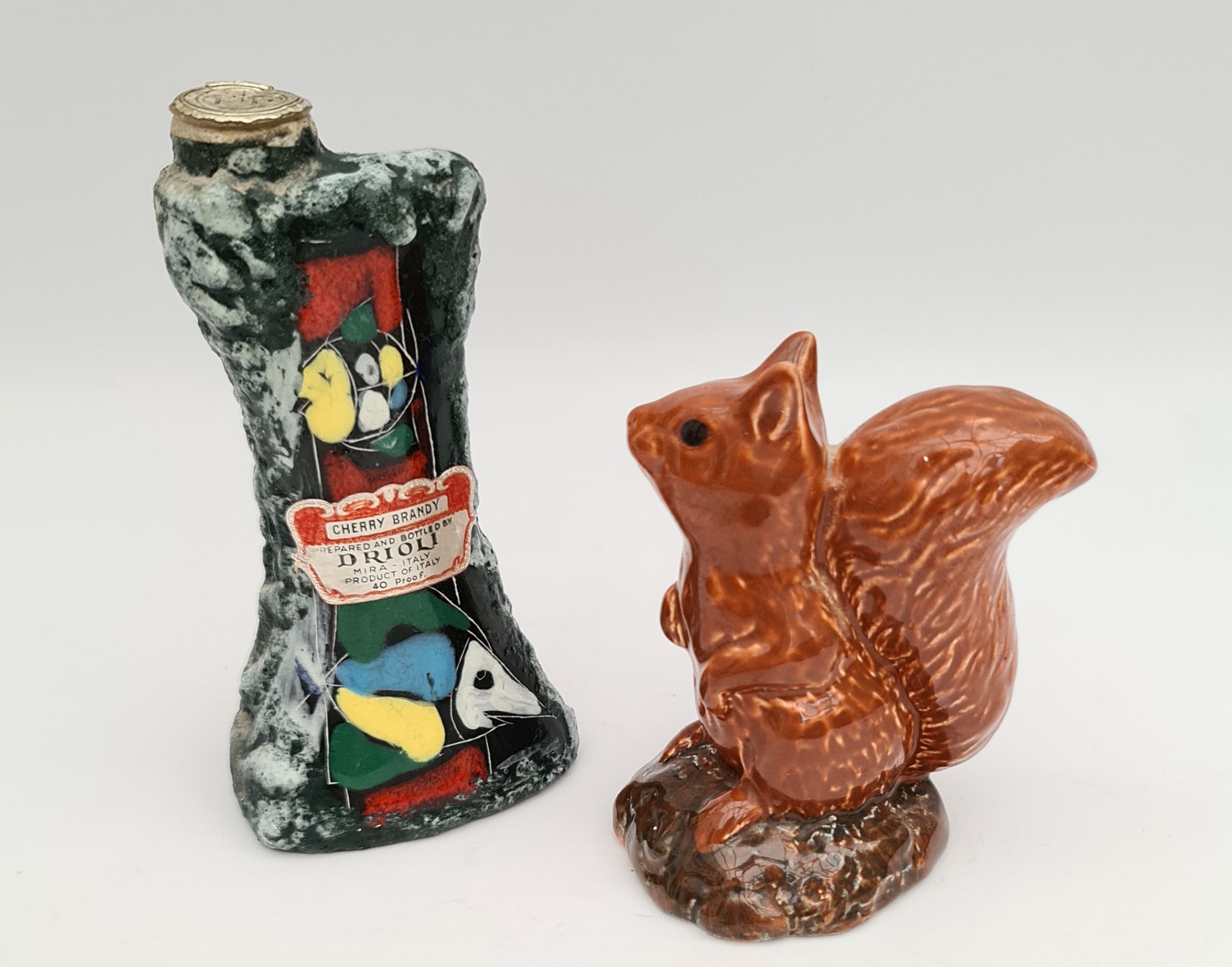 Vintage Beneagles Whisky Miniature Beswick Red Squirrel & Drioli Cherry Brandy