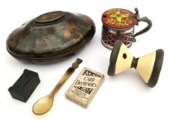 Antique Rowntree York Toffee Tin & Scottish Horn Spoon etc.