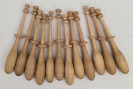 Antique Vintage 12 Wooden Lace Making Bobbins