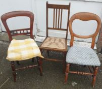 Antique 3 x Chairs Various Shapes