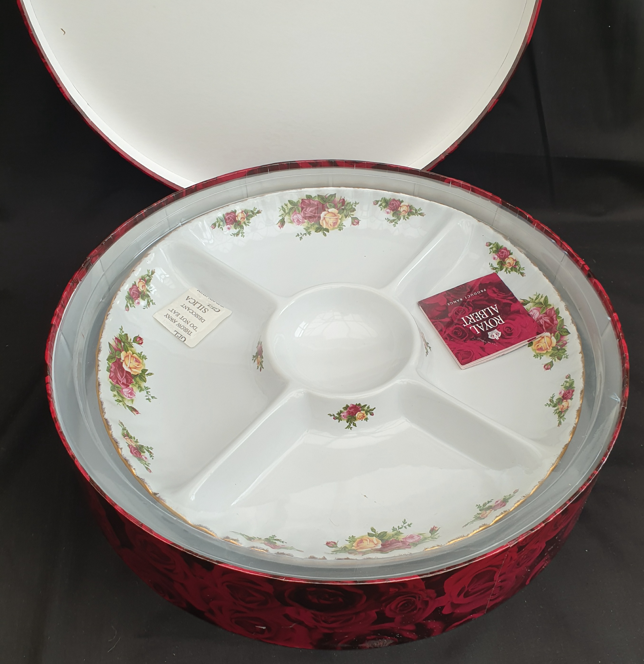 Vintage Royal Albert Old Country Rose Chip & Dip Platter Boxed