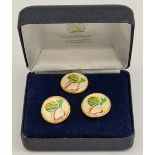 Vintage Frog Cuff Links & Tie Pin Boxed